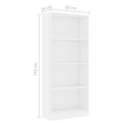 VidaXL Boekenkast 4 Schappen 60x24x142 Cm Bewerkt Hout Hoogglans Wit 9 VidaXL Boekenkast 4 Schappen 60x24x142 Cm Bewerkt Hout Hoogglans Wit -RoomStyle Verkoopwinkel a1356db78a114614baeb3214563becaf