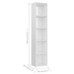 VidaXL Boekenkast 40x30x189 Cm Spaanplaat Hoogglans Wit -RoomStyle Verkoopwinkel c172e4b53e244cb2ab7e128f069ce813