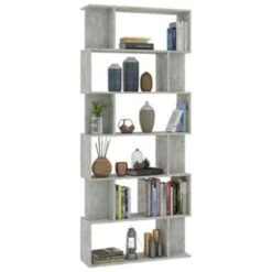 VidaXL Boekenkast/kamerscherm 80x24x192 Cm Spaanplaat Betongrijs -RoomStyle Verkoopwinkel c28746446562476ca807dfcb81a7e124
