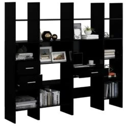 VidaXL 4-delige Boekenkastenset Spaanplaat Zwart -RoomStyle Verkoopwinkel ccc529ed0328468d8bd3d01ef79f232a