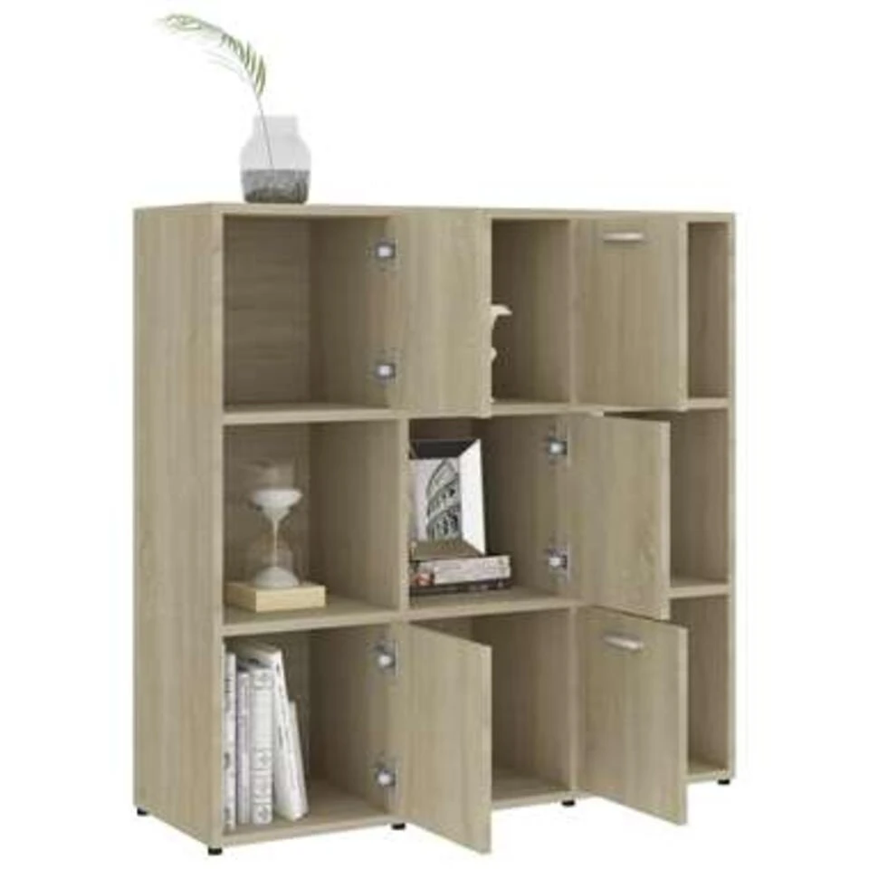 VidaXL Boekenkast 90x30x90 Cm Spaanplaat Sonoma Eikenkleurig 6 VidaXL Boekenkast 90x30x90 Cm Spaanplaat Sonoma Eikenkleurig - Afbeelding 4