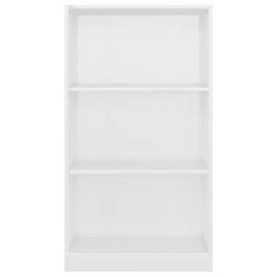 VidaXL Boekenkast 3 Schappen 60x24x109 Cm Bewerkt Hout Hoogglans Wit 6 VidaXL Boekenkast 3 Schappen 60x24x109 Cm Bewerkt Hout Hoogglans Wit - Afbeelding 4