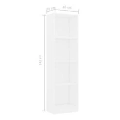 VidaXL Boekenkast Met 4 Schappen 40x24x142 Cm Bewerkt Hout Wit -RoomStyle Verkoopwinkel d289d38b26f140fab39dd0e2b5847f85