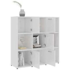 VidaXL Boekenkast 90x30x90 Cm Spaanplaat Hoogglans Wit -RoomStyle Verkoopwinkel d39cff84d0df4236a19102b8287a3dbb