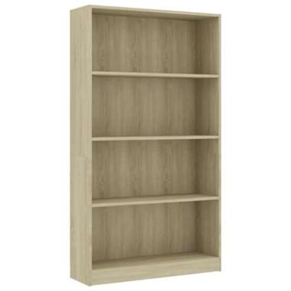 VidaXL Boekenkast Met 4 Schappen 80x24x142 Cm Bewerkt Hout Sonoma Eik 4 VidaXL Boekenkast Met 4 Schappen 80x24x142 Cm Bewerkt Hout Sonoma Eik - Afbeelding 2