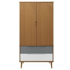VidaXL Kledingkast MOLDE 90x55x175 Cm Massief Grenenhout Bruin -RoomStyle Verkoopwinkel d41b178e16484fa59ca42ff04677c4e6