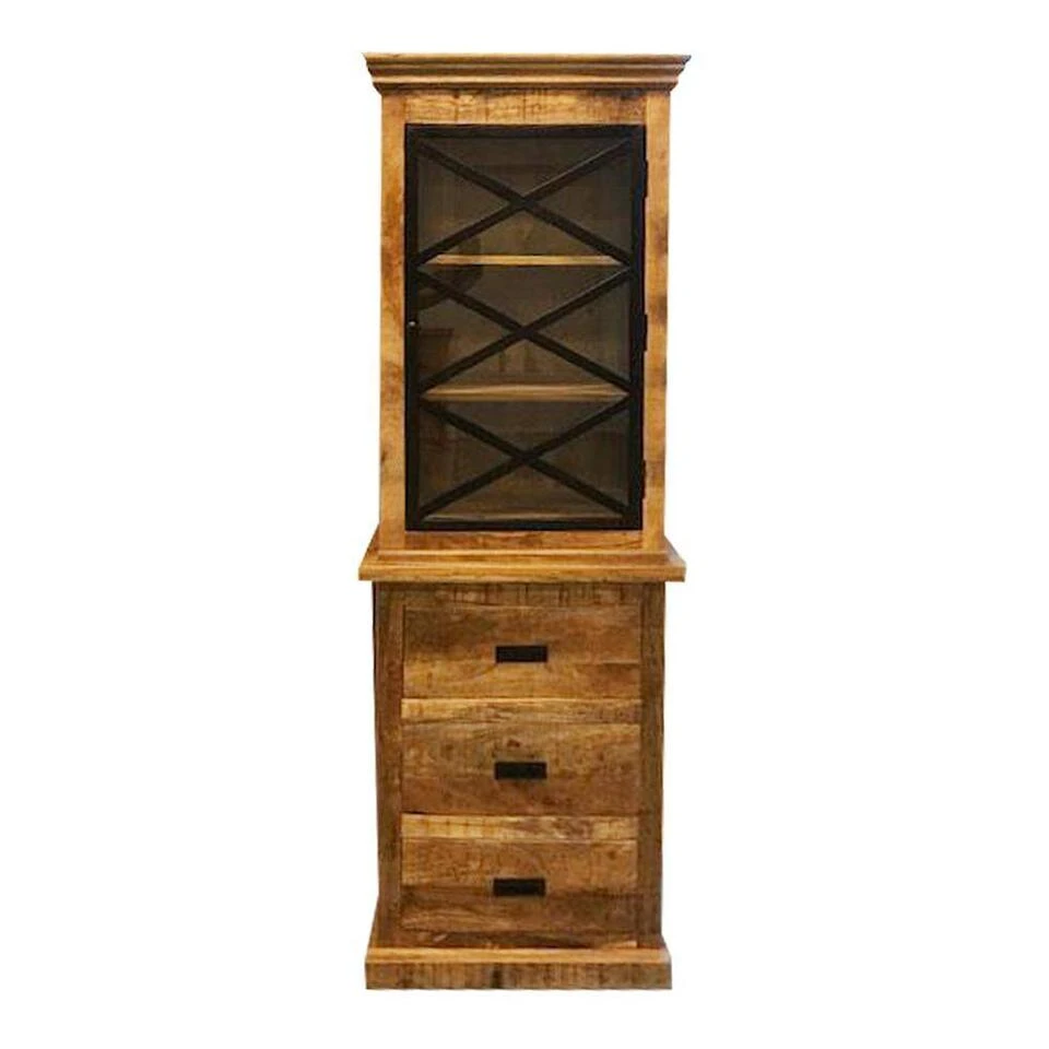 Buffetkast Denver 65x200 - Mangohout - Bruin - Rechthoekig 4 Buffetkast Denver 65x200 - Mangohout - Bruin - Rechthoekig - Afbeelding 2