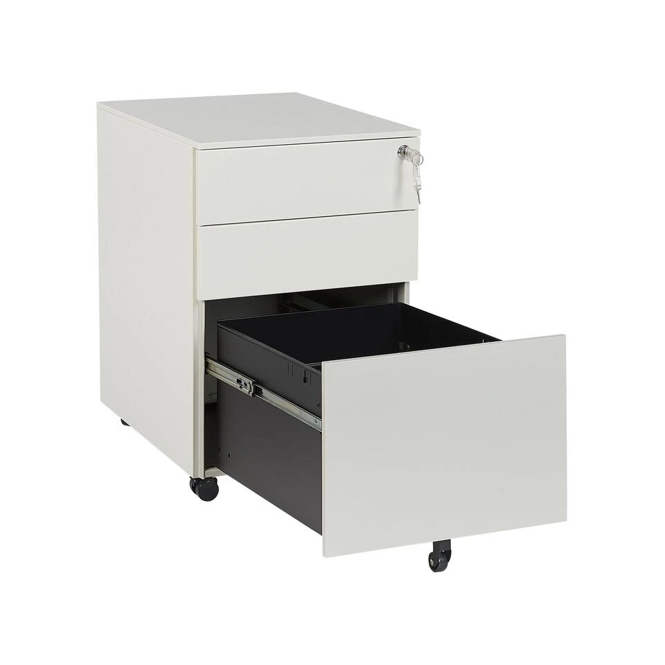 Beliani Kantoorkast CAMI - Wit Staal 5 Beliani Kantoorkast CAMI - Wit Staal - Afbeelding 3