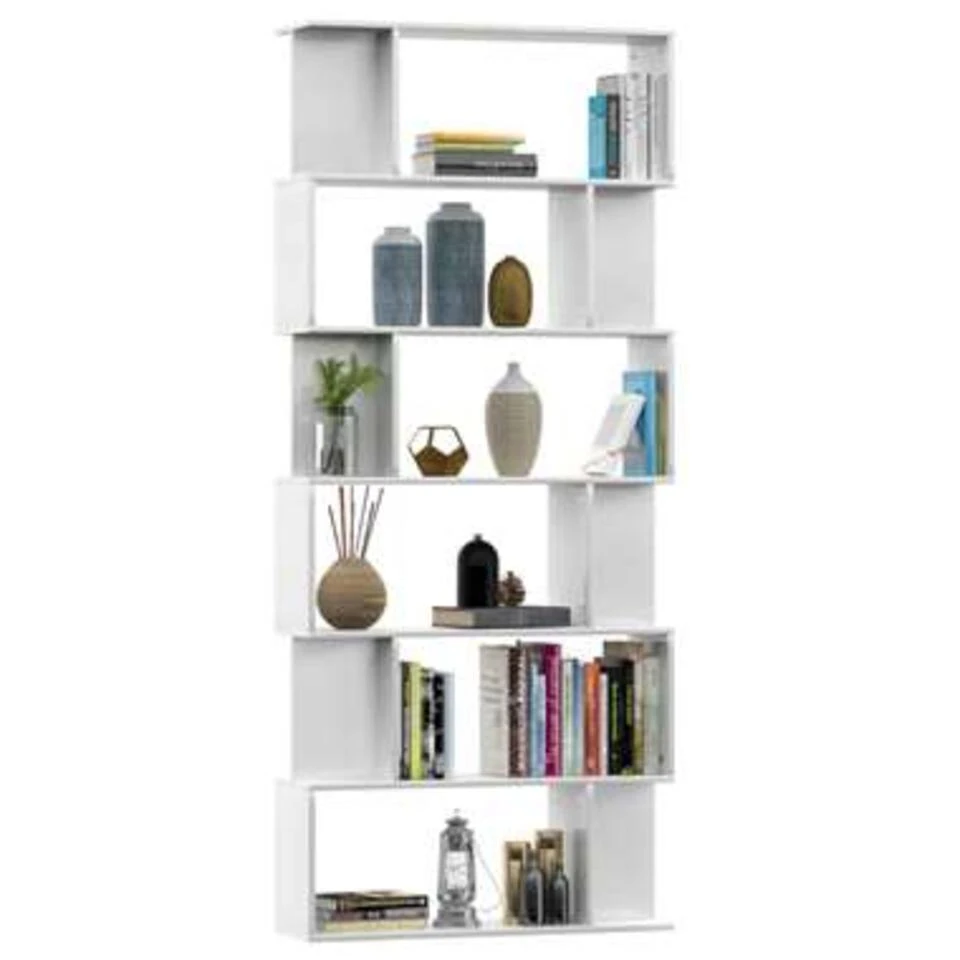 VidaXL Boekenkast/kamerscherm 80x24x192 Cm Hoogglans Wit 4 VidaXL Boekenkast/kamerscherm 80x24x192 Cm Hoogglans Wit - Afbeelding 2