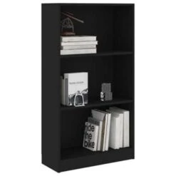 VidaXL Boekenkast Met 3 Schappen 60x24x109 Cm Bewerkt Hout Zwart -RoomStyle Verkoopwinkel df32cff850ad4f9e90710e9809b8769a