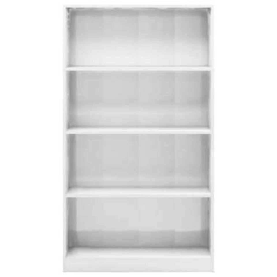 VidaXL Boekenkast 4 Schappen 80x24x142 Cm Bewerkt Hout Hoogglans Wit 6 VidaXL Boekenkast 4 Schappen 80x24x142 Cm Bewerkt Hout Hoogglans Wit - Afbeelding 4