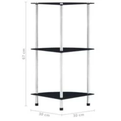 VidaXL Kastje 3-laags 30x30x67 Cm Gehard Glas Zwart -RoomStyle Verkoopwinkel e1768291ff494041b383ed5cfec628f0