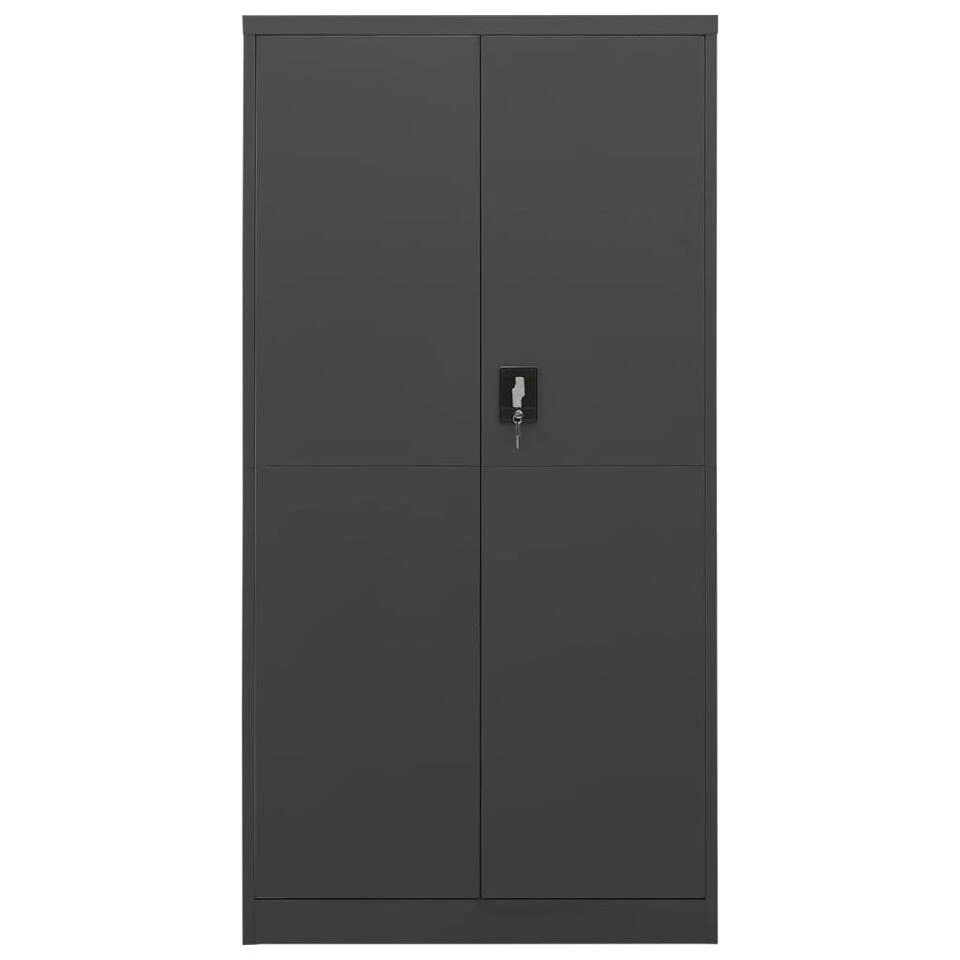VidaXL Lockerkast 90x40x180 Cm Staal Antracietkleurig 4 VidaXL Lockerkast 90x40x180 Cm Staal Antracietkleurig - Afbeelding 2