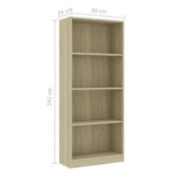 VidaXL Boekenkast Met 4 Schappen 60x24x142 Cm Bewerkt Hout Sonoma Eik -RoomStyle Verkoopwinkel ef32646243fa4ec186c5d37924daaeaf