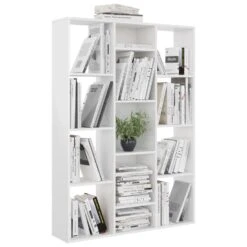 VidaXL Kamerscherm/boekenkast 100x24x140 Cm Bewerkt Hout Hoogglans Wit -RoomStyle Verkoopwinkel f559dbbd6cb74c1b8b814a94a968e705