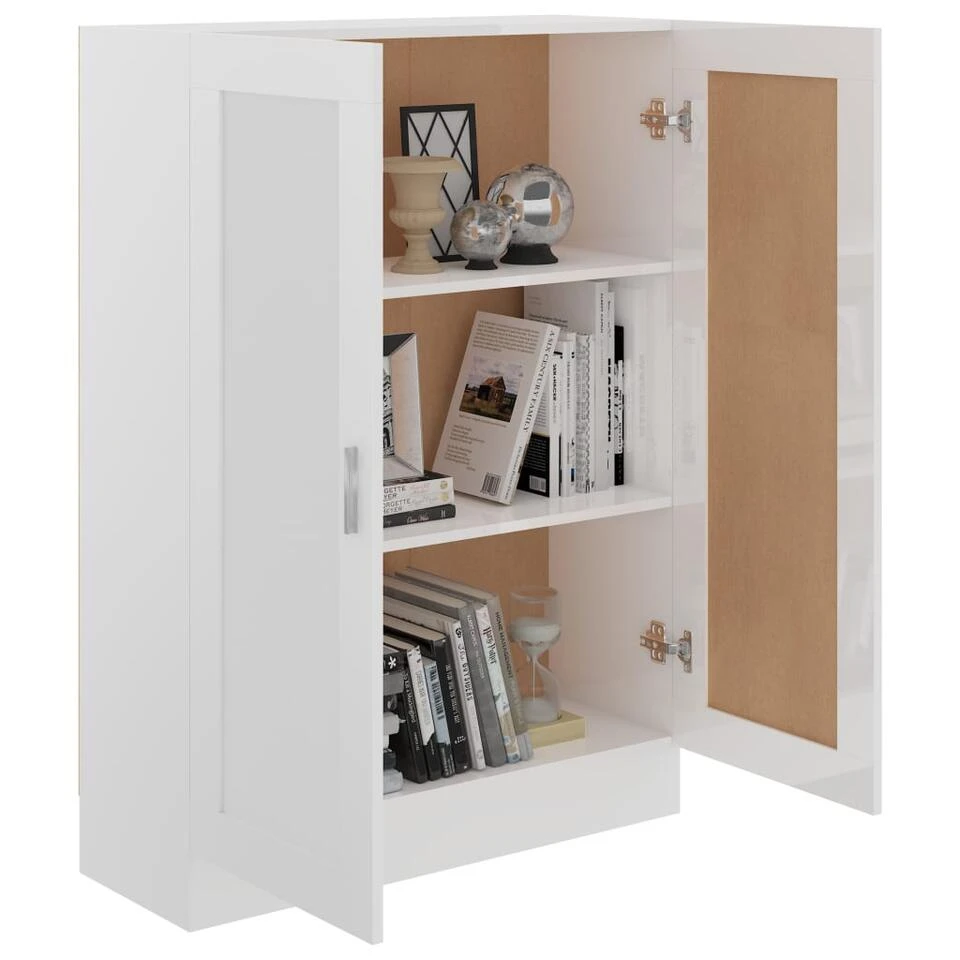 VidaXL Boekenkast 82,5x30,5x115 Cm Spaanplaat Hoogglans Wit 6 VidaXL Boekenkast 82,5x30,5x115 Cm Spaanplaat Hoogglans Wit - Afbeelding 4