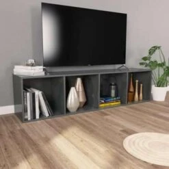 VidaXL Boekenkast/tv-meubel 36x30x143 Cm Bewerkt Hout Hoogglans Grijs -RoomStyle Verkoopwinkel f87de70f75734a889c51fb3eefdcaac5