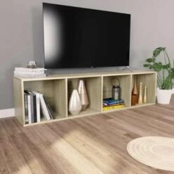 VidaXL Boekenkast/tv-meubel 36x30x143cm Bewerkt Hout Sonoma Eikenkleur -RoomStyle Verkoopwinkel f96be2d9654f46b38e54ffc0da7ee7ba