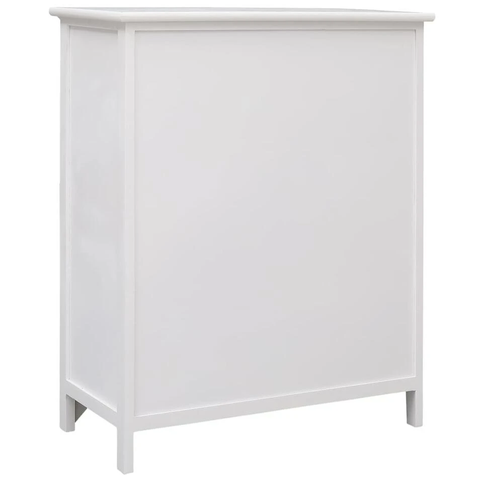 VidaXL Bijzetkast Met 6 Lades 60x30x75 Cm Paulowniahout Wit 6 VidaXL Bijzetkast Met 6 Lades 60x30x75 Cm Paulowniahout Wit - Afbeelding 4